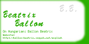 beatrix ballon business card